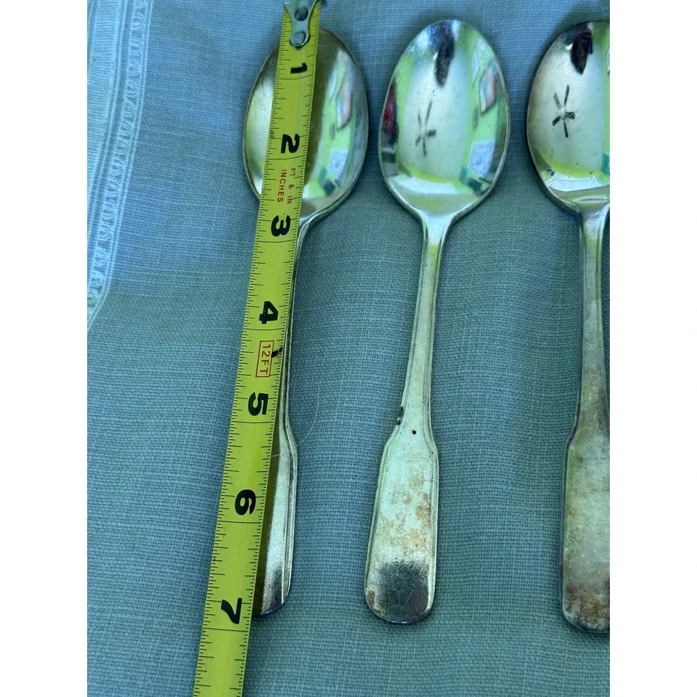 International Silver Plate Teaspoons 3pc Fiddle Handle Flatware Taiwan Replace
